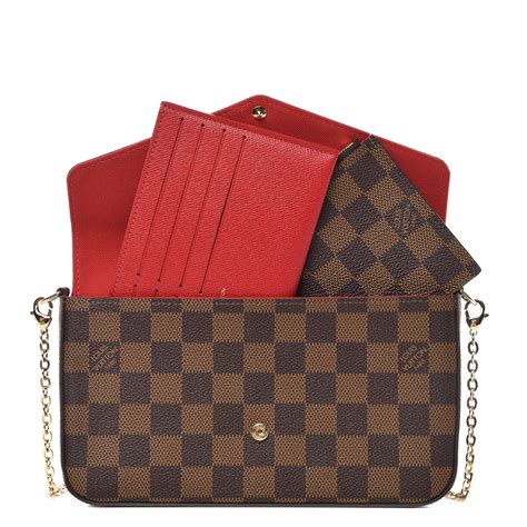 louis vuitton felicie pochette wallet on chain in damier ebene canvas|felicie pochette damier.